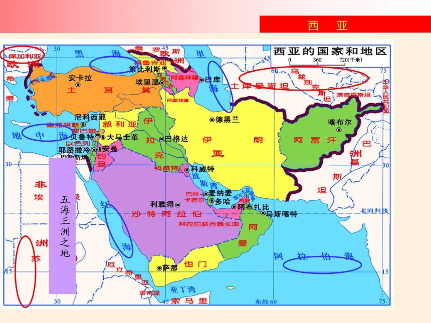 西亚国家和地区分布图图片