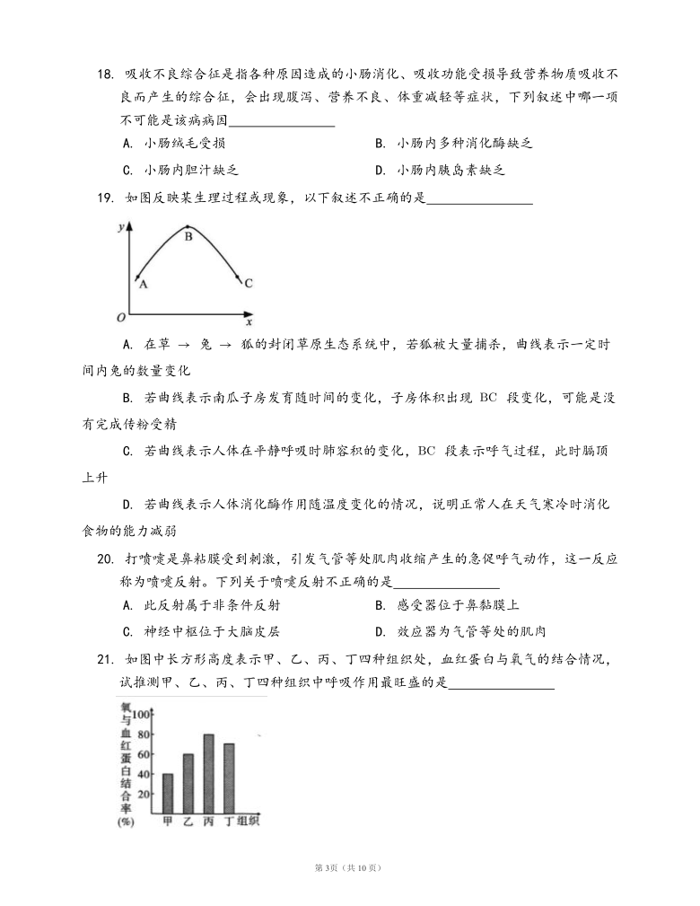 人教版生物七年级下册期末冲刺卷(word版，含答案解析）