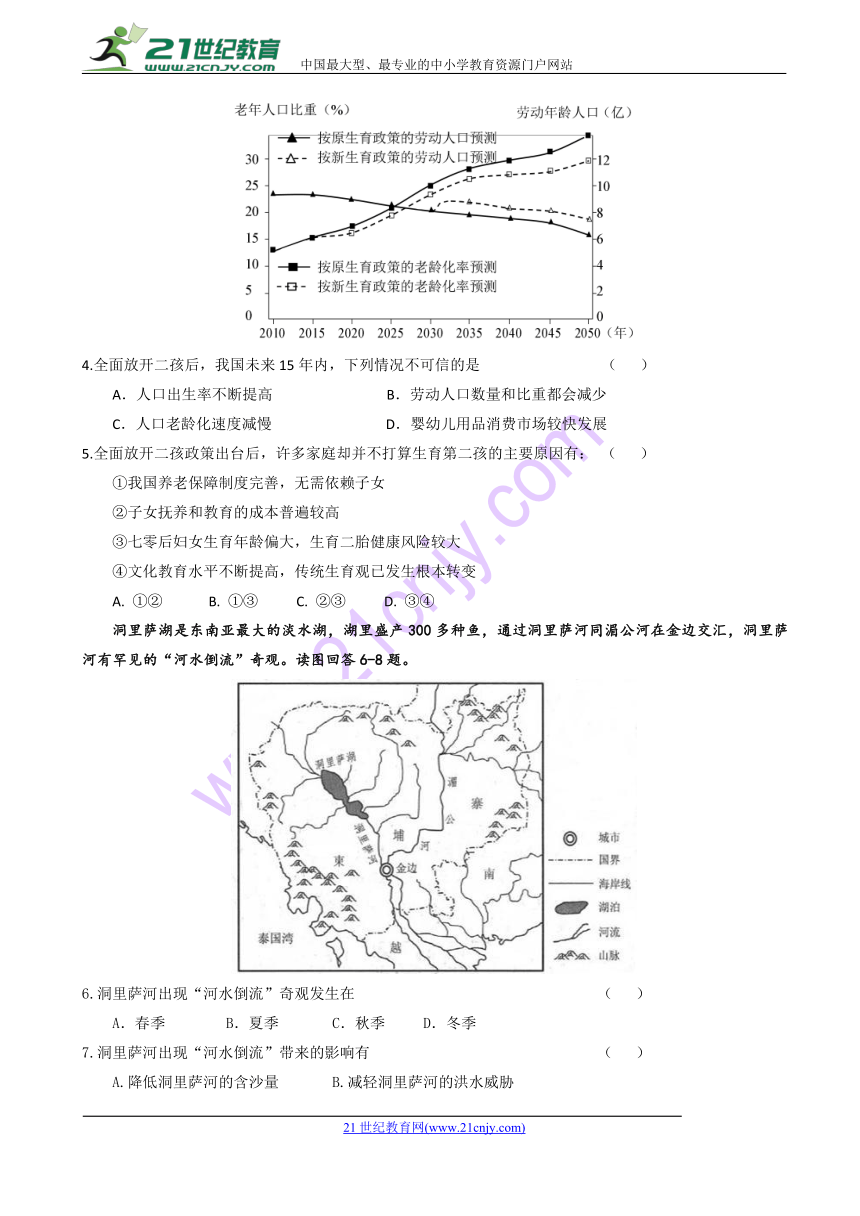 陕西省吴起高级中学2018届高三下学期期中考试文科综合试题 Word版含答案