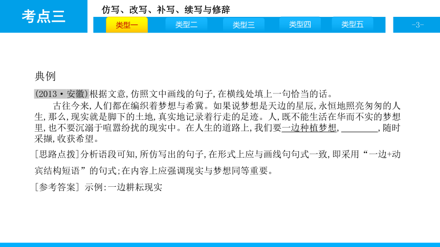 2018安徽中考考点三 仿写、改写、补写、续写与修辞 课件