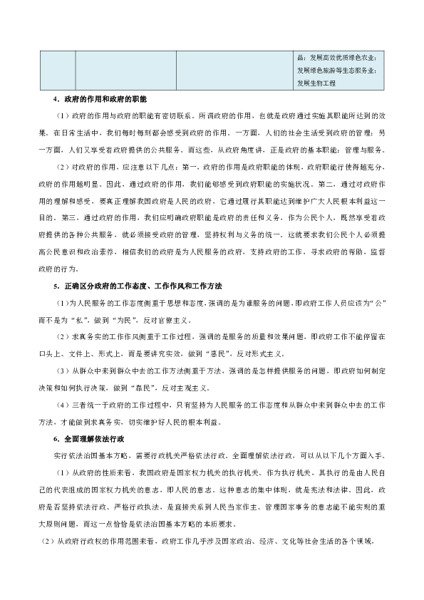 2019年高考政治二轮易混易错点归纳讲解 专题2.2 为人民服务的政府