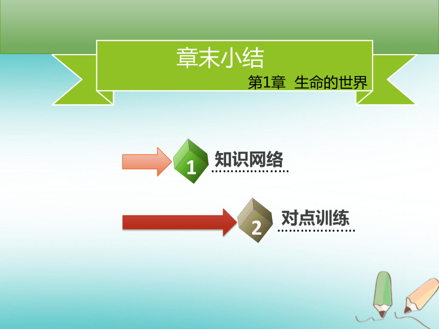 2018年秋季七年级生物上册第一单元第1章生命的世界章末小结课件（14张PPT）