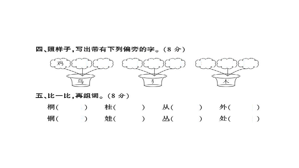 部编版二年级语文上册习题课件第二单元测试卷（15张PPT）