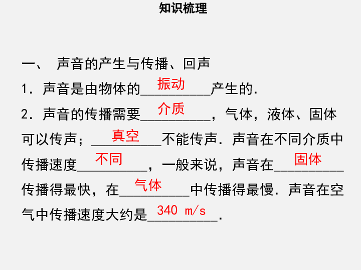 2020年中考物理一轮教材章节梳理复习课件：第二章  声现象（37张ppt）