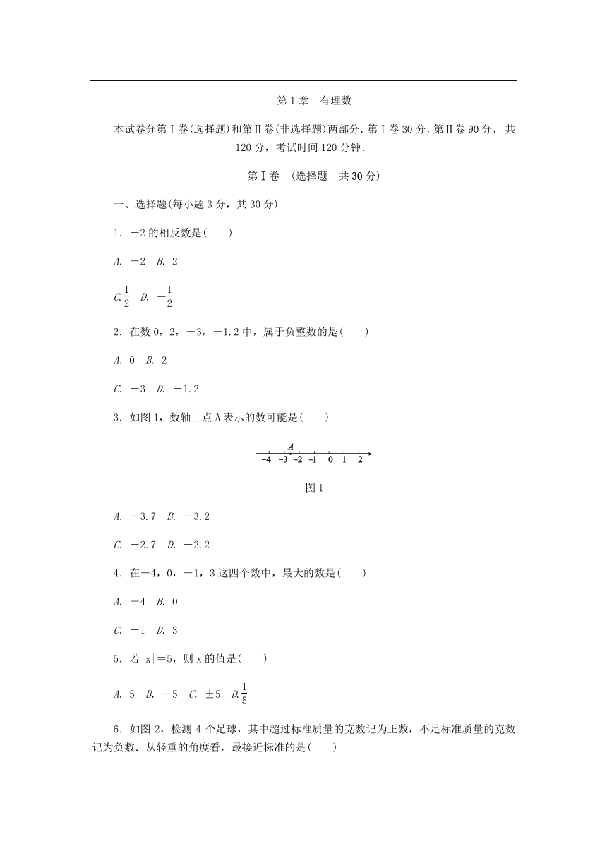 浙教版七年级数学上册《第1章有理数》单元测试题含答案