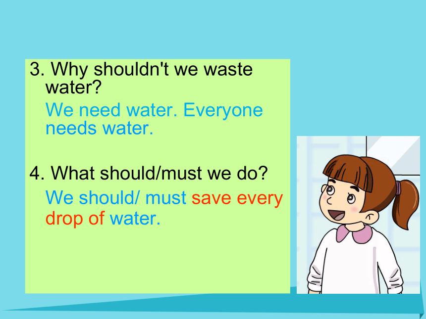 Unit 8 We shouldn't waste water 课件