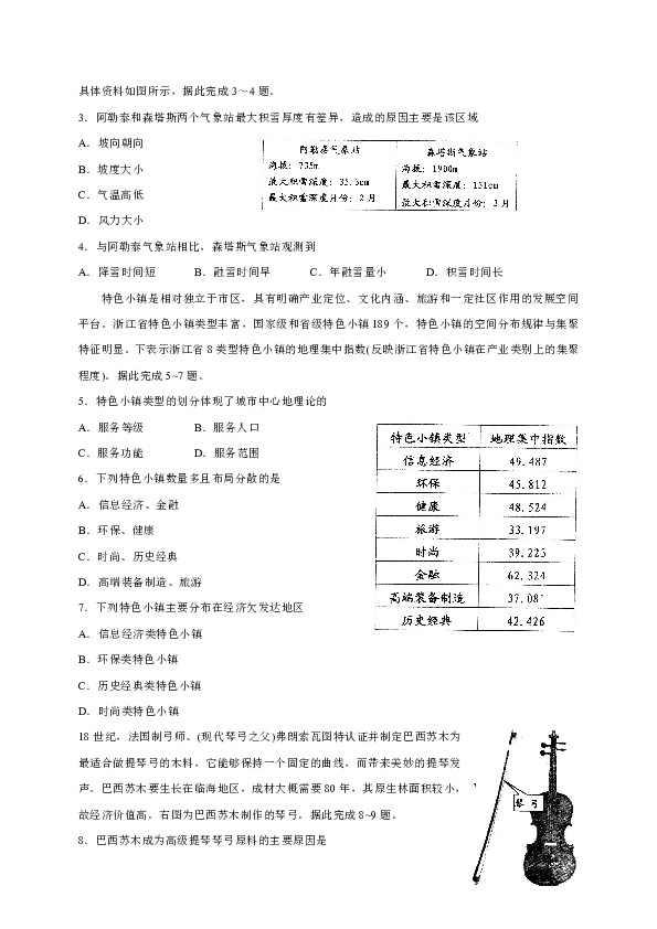 山东省青岛市2020届高三上学期期末考试地理试题 Word版含答案