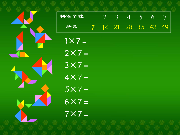 二年级上册数学 7的乘法口诀人教新课标课件（17张PPT)