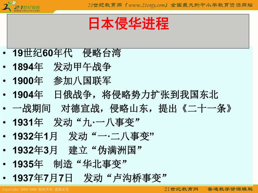 历史：《抗日战争》（一）课件（新人教版）