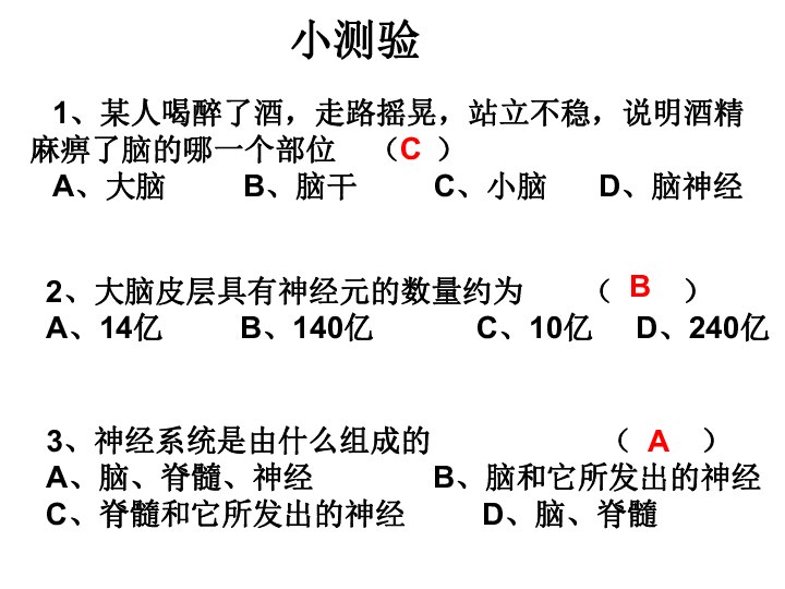 人教版七年级下册生物第六章第三节神经调节的基本方式 课件(共28张PPT)