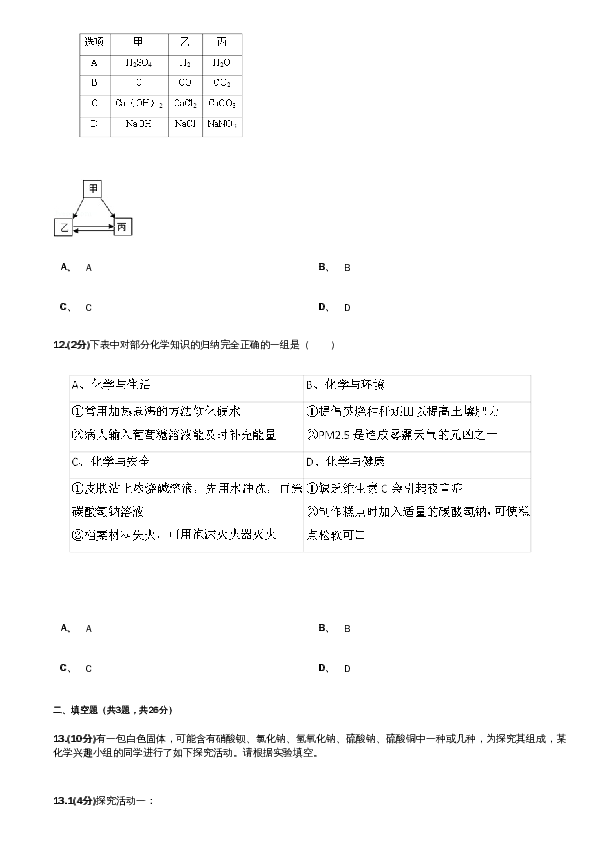 2020年山东济宁中考化学综合训练（PDF版有解析）