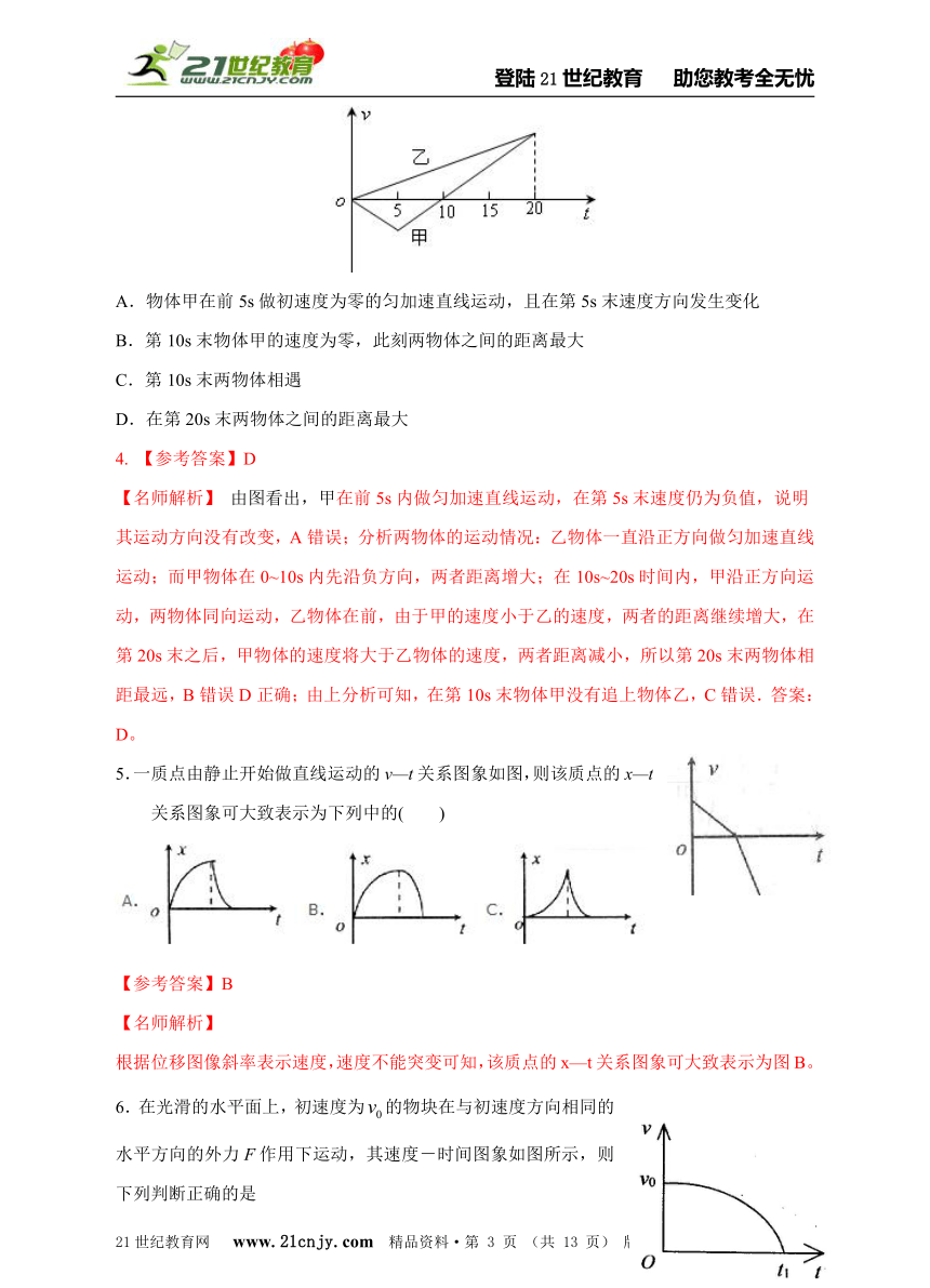 直线运动最新模拟题精选百题3速度图象