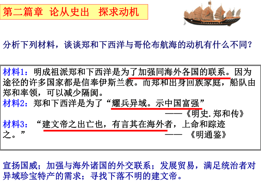 《综合探究六 郑和下西洋与哥伦布航海的比较》课件