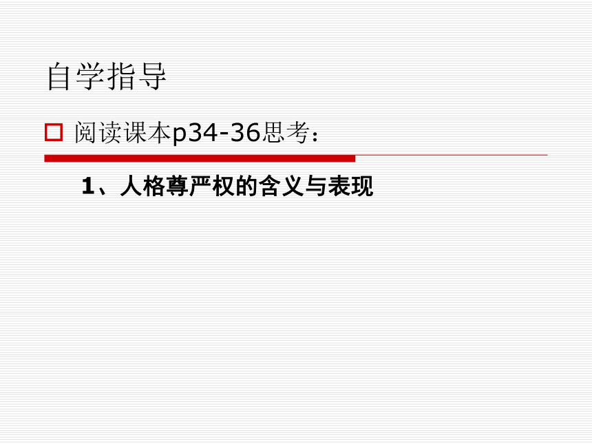 第四课第一框  人人享有人格尊严权  课件