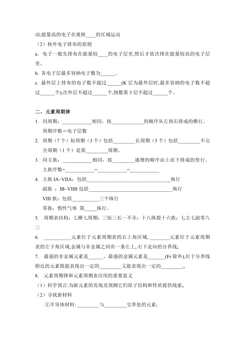 模块七   物质结构 元素周期律