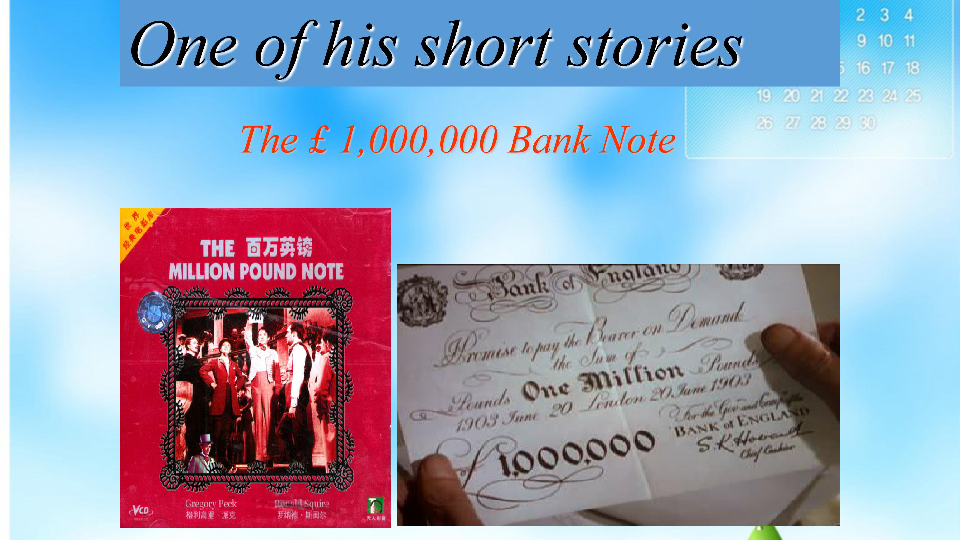 人教版高中英语必修3 Unit 3 The Million Pound Bank Note---reading 教学课件 （共30张）