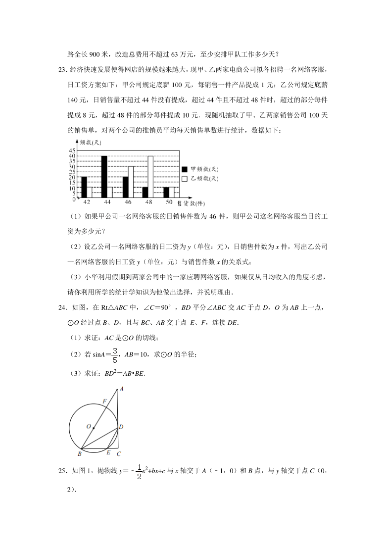 2021年福建省泉州市洛江区中考数学质检试卷(word版含答案)