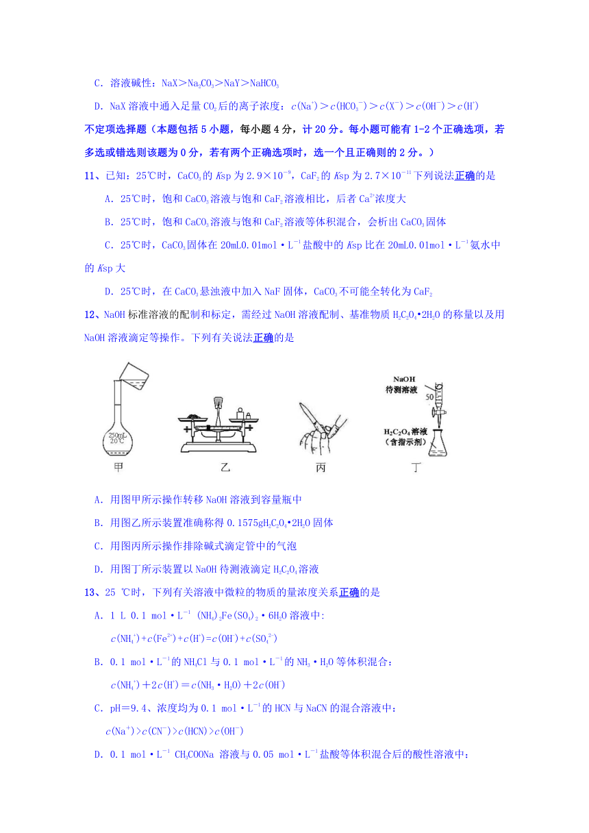 江苏省大丰市新丰中学2016-2017学年高二下学期期中考试化学试题 Word版含答案