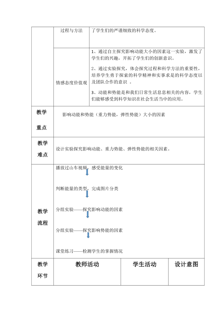 教科版八年级物理下册教案-12.1 机械能