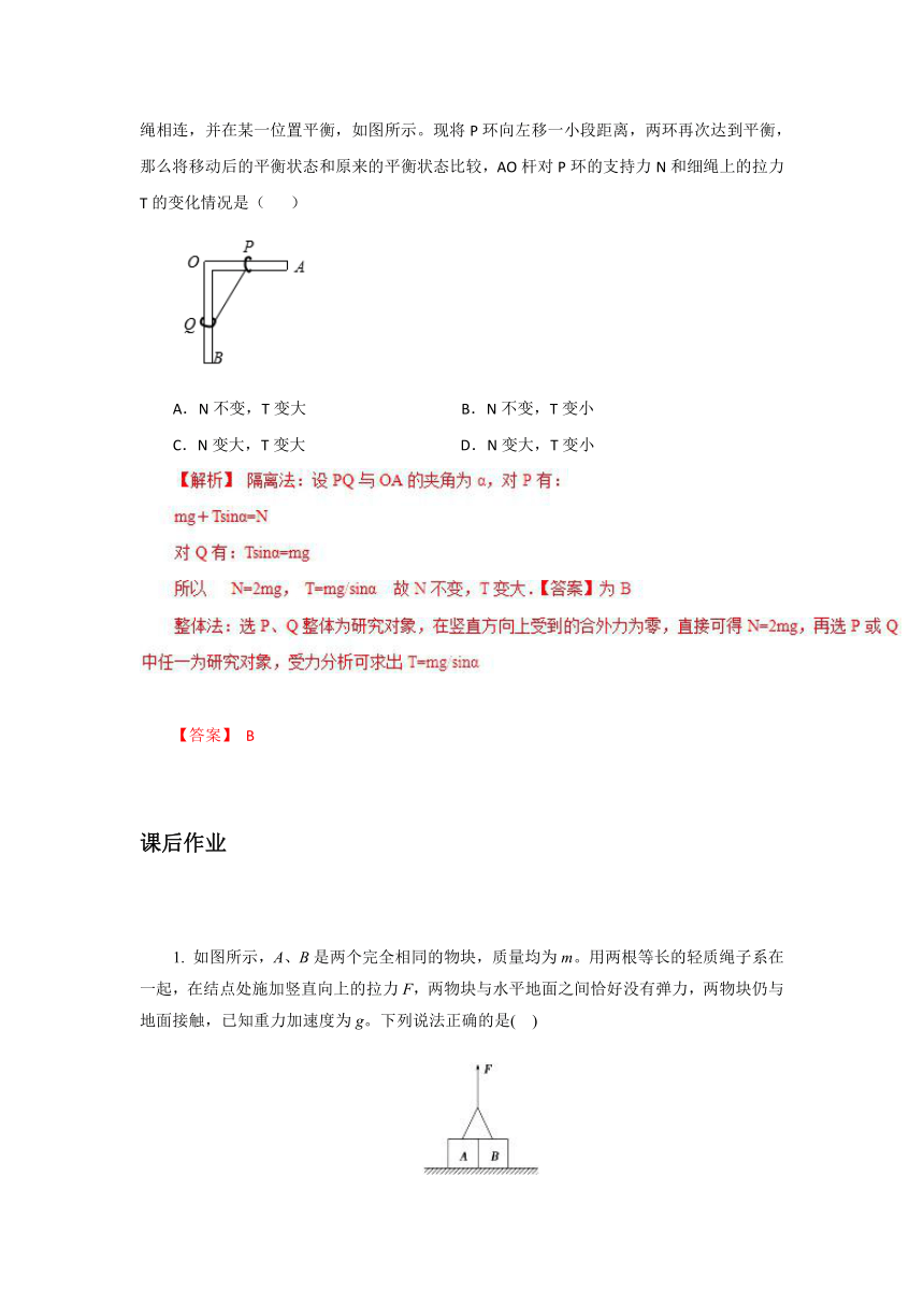 2019高三物理一轮微专题系列之热点专题突破3+整体法与隔离法的应用