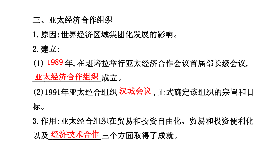 【全程方略 人教版】2014年春高中历史必修二导学课件（基础初探+要点归纳+达标测试）：第23课 世界经济的区域集团化（39张ppt）