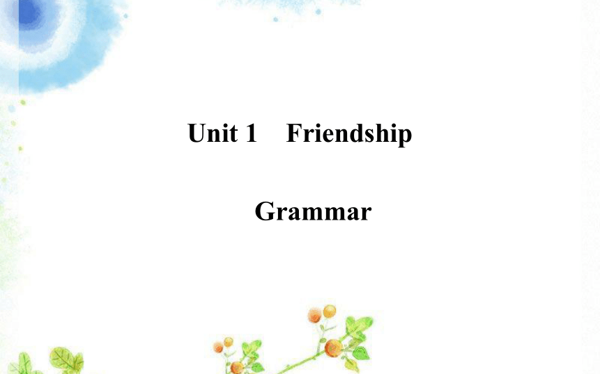 人教新课标必修一英语Unit 1 Friendship Grammar 课件（17PPT）