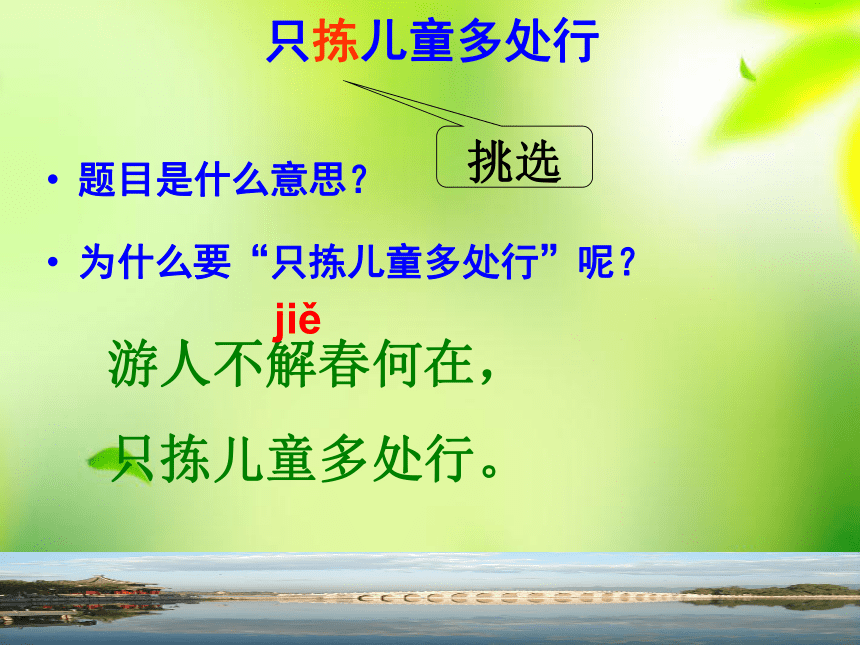 只拣儿童多处行   课件