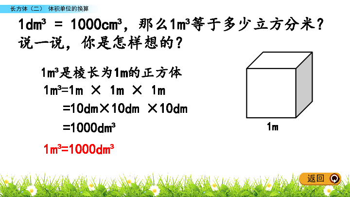 五年级下册数学课件4.4 体积单位的换算 北师大版(共15张PPT)