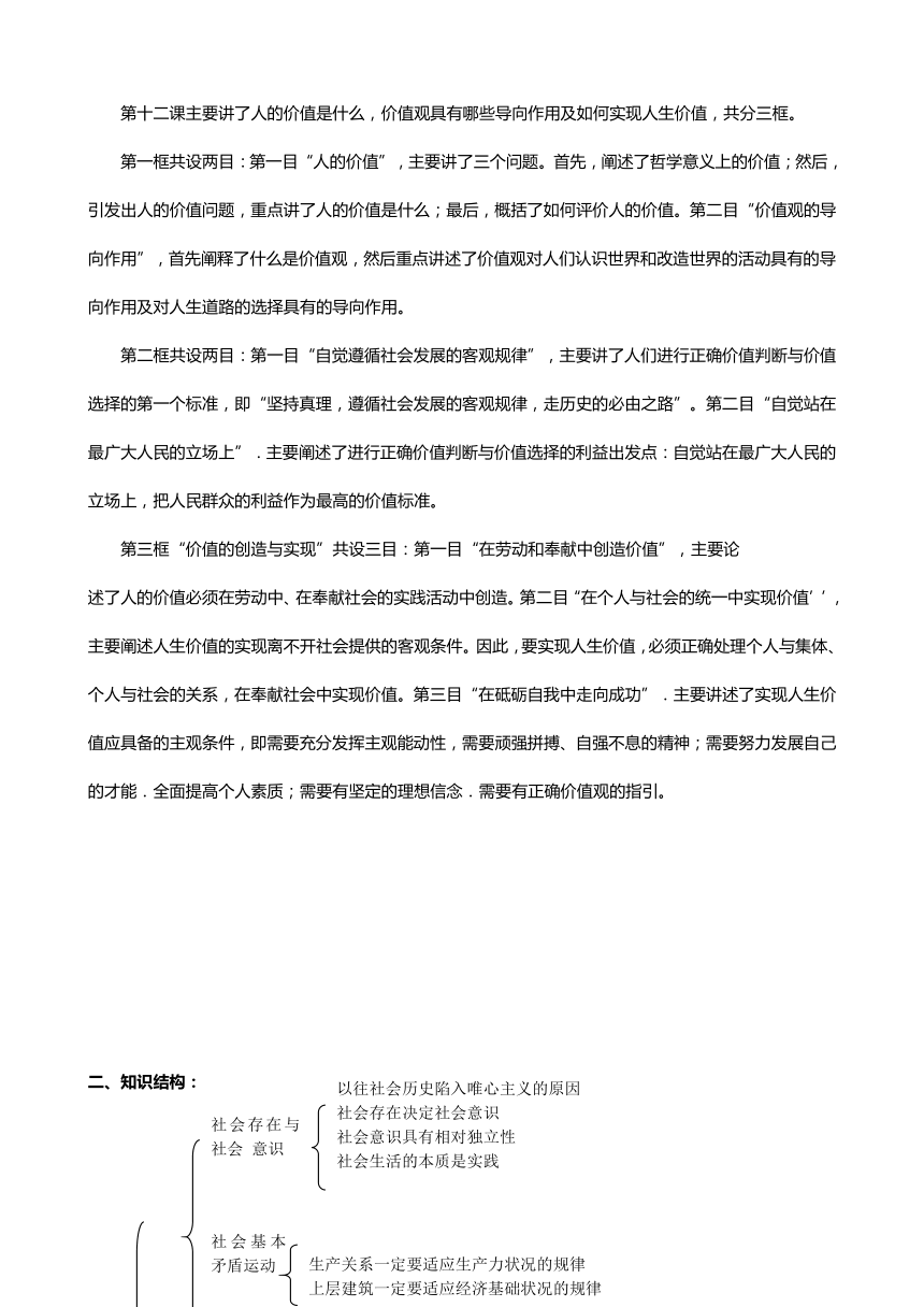 高中政治人教版必修4 第四单元第十一课第一框社会发展的规律 教案（二）