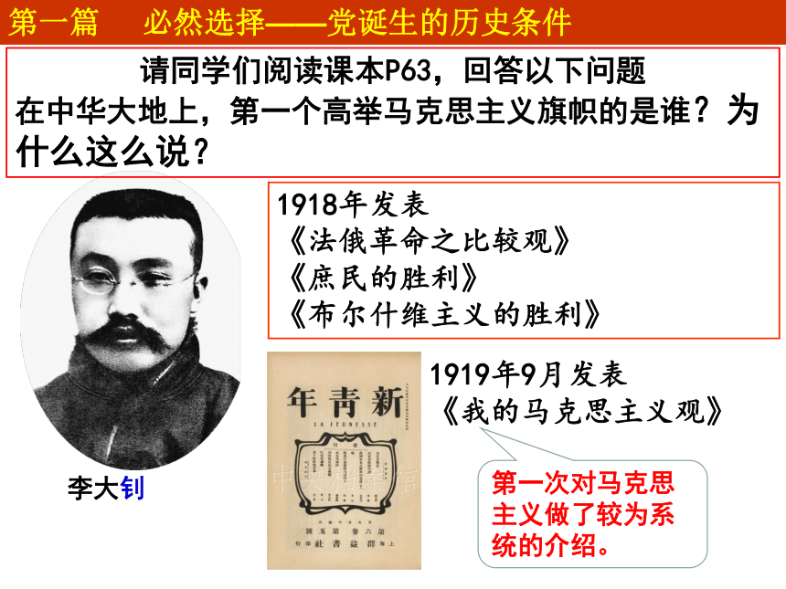 第14课 中国共产党诞生教学课件（25ppt）