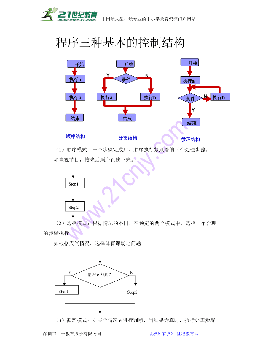 算法的基本模式 教案