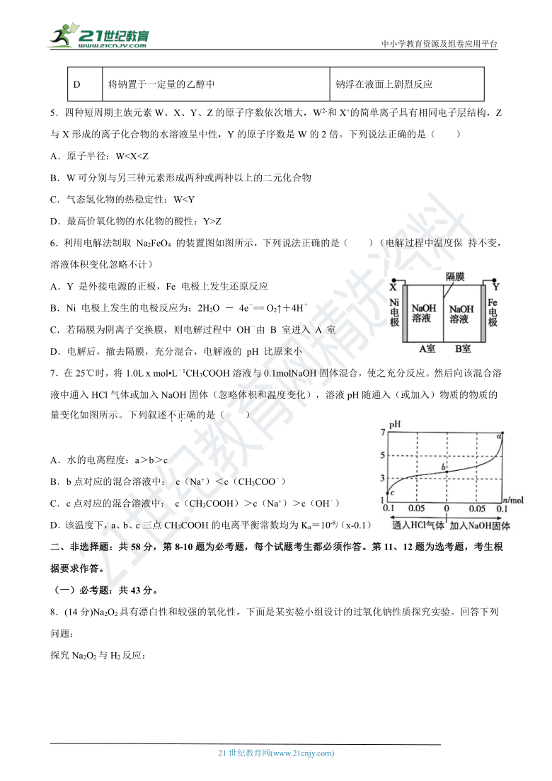 成功之路系列-2021年高考化学一轮复习检测卷6（含解析）