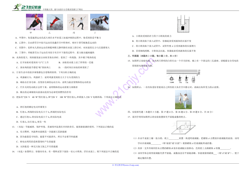 2018年中考押题卷物理（河南）