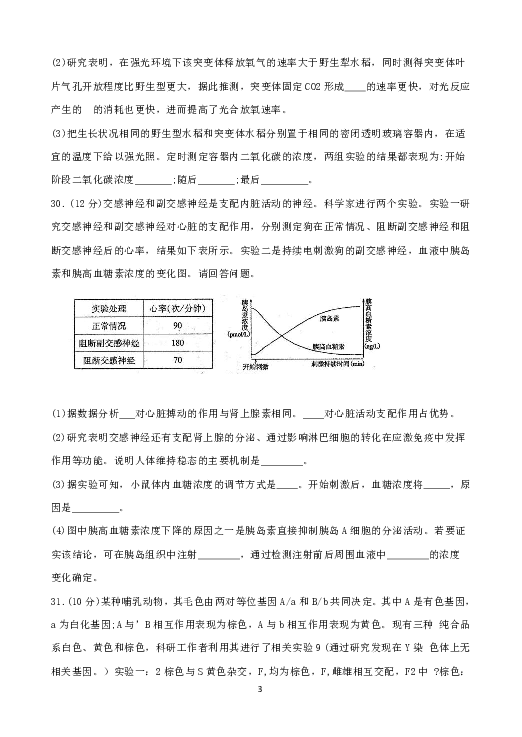 河南省六市2019届高三第一次联考试题 理科综合 Word版含答案