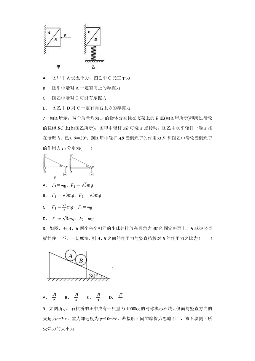 人教版高中物理必修一第三章《相互作用》单元检测题（解析版）