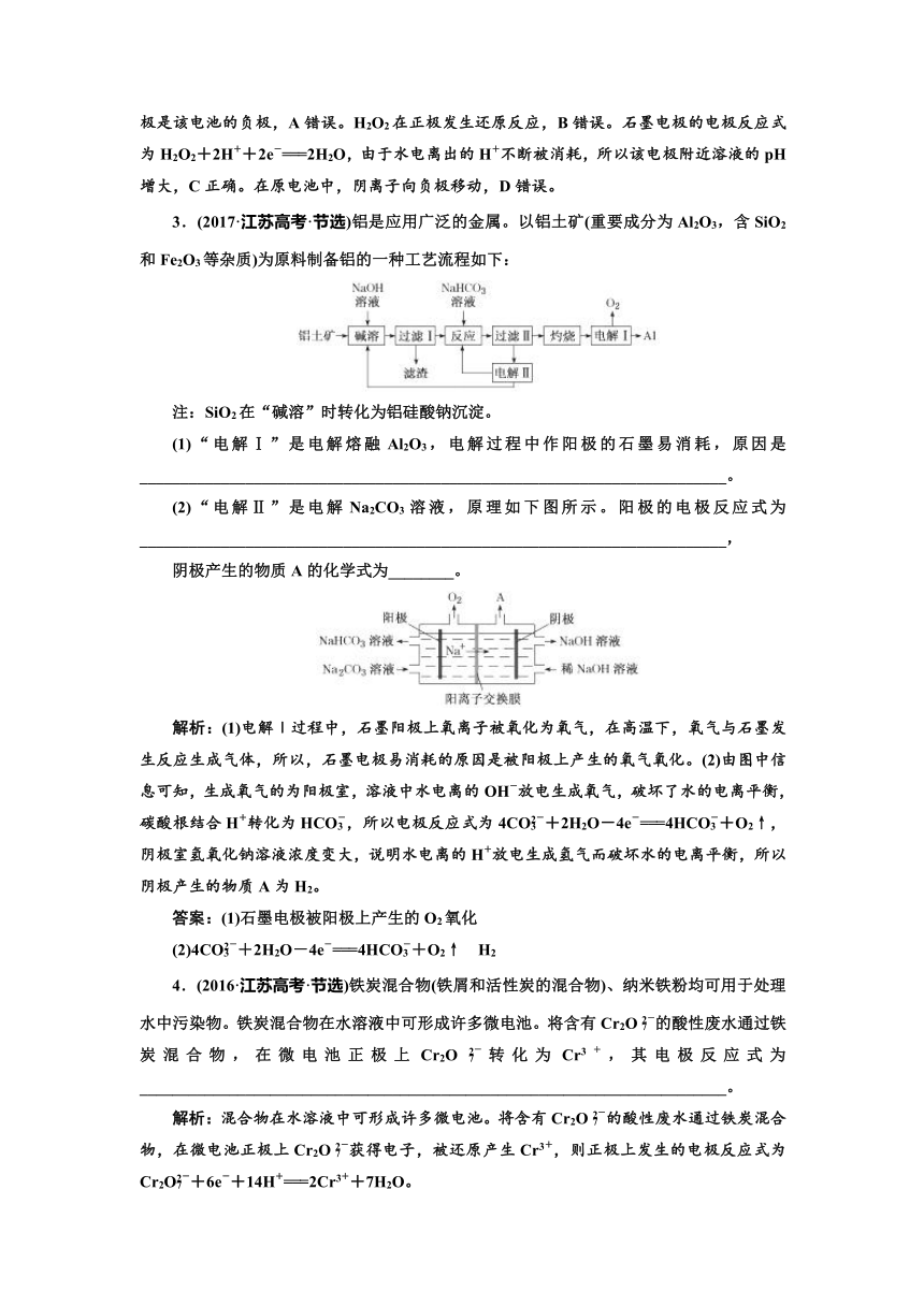 2018年高考化学江苏专版二轮专题复习三维讲义：十、反应原理重难（二）——电化学