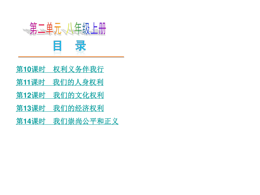 【新课标·RJ（山西专版）】2014中考政治复习方案（晋考解读+考点聚焦+拓展提升+晋考探究）课件：第二单元 八年级上册（108张ppt，含13年试题）