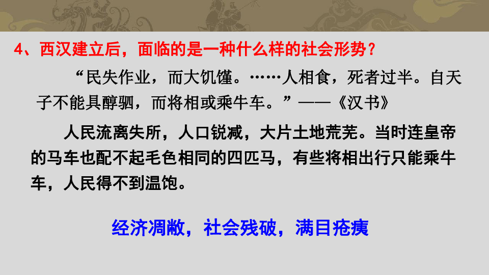 人教部编版七年级历史上册第十一课、西汉的建立和“文景之治”（共26张PPT）