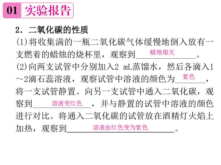 人教版九年级化学上册课件：第六单元 实验活动2 二氧化碳的实验室制取与性质(共10张PPT)