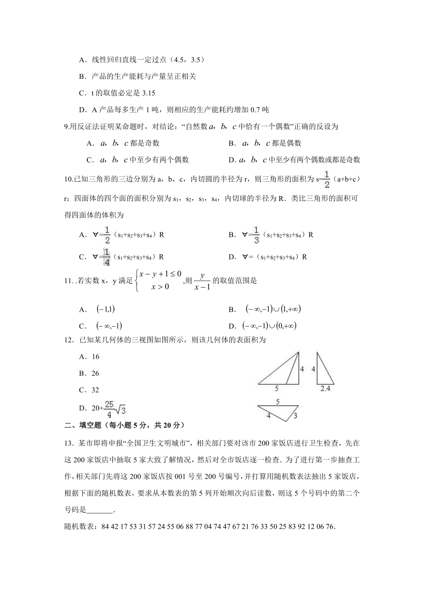 江西省上饶县中学2017-2018学年高二上学期补考数学试题