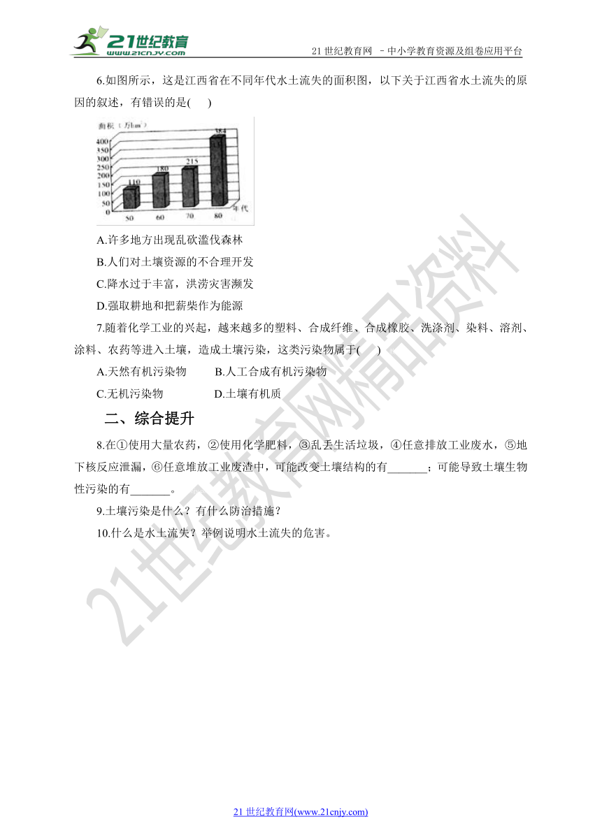 第四章第三节人类活动与土壤（习题）