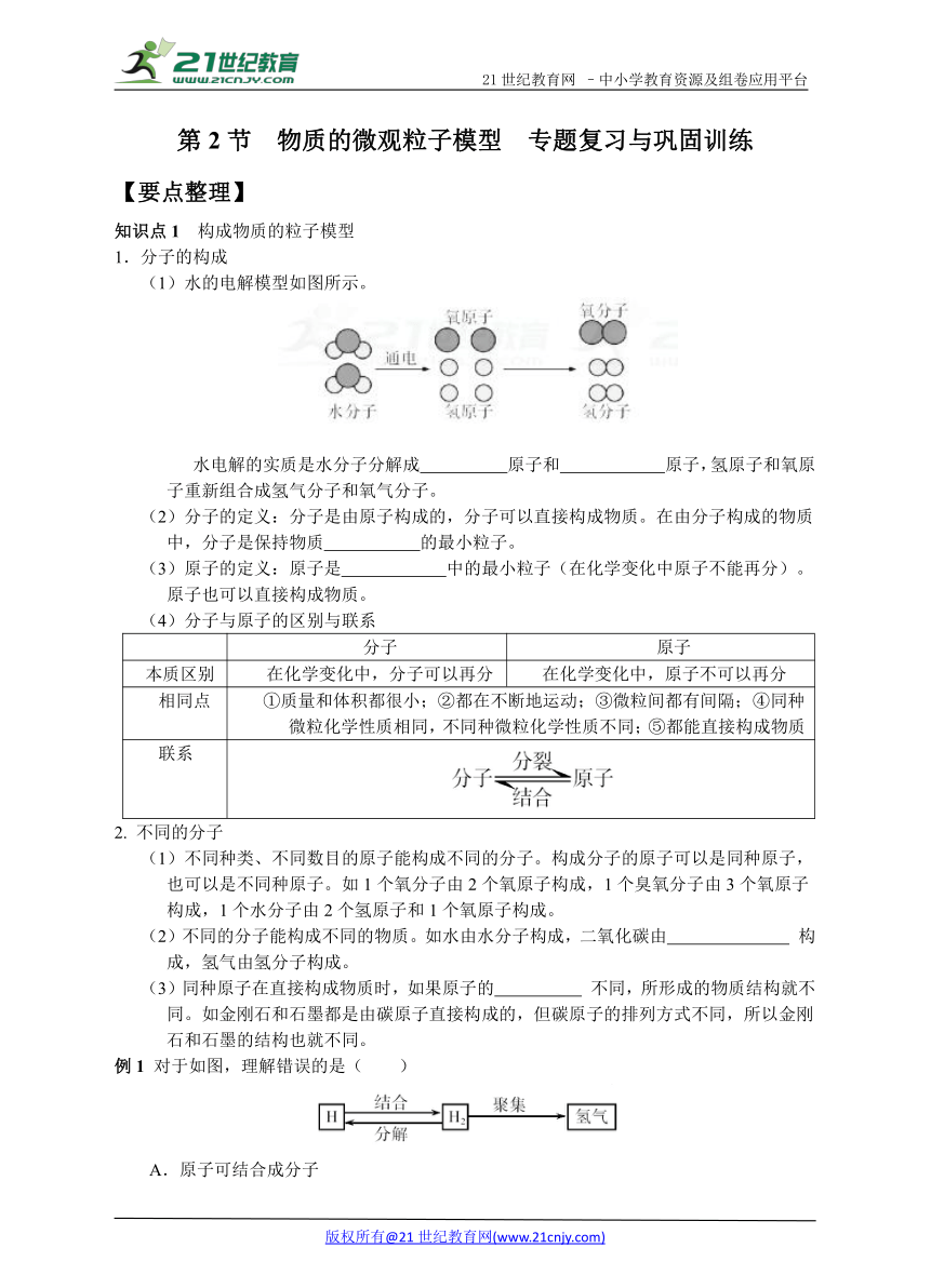 第2节  物质的微观粒子模型　专题复习与巩固训练