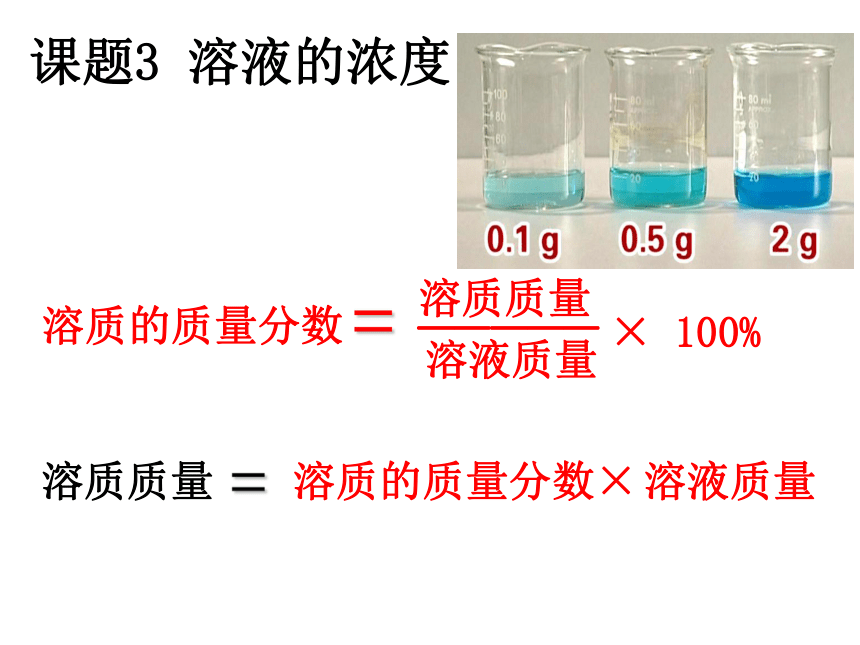 课题3 溶液的浓度课件(共38张PPT)