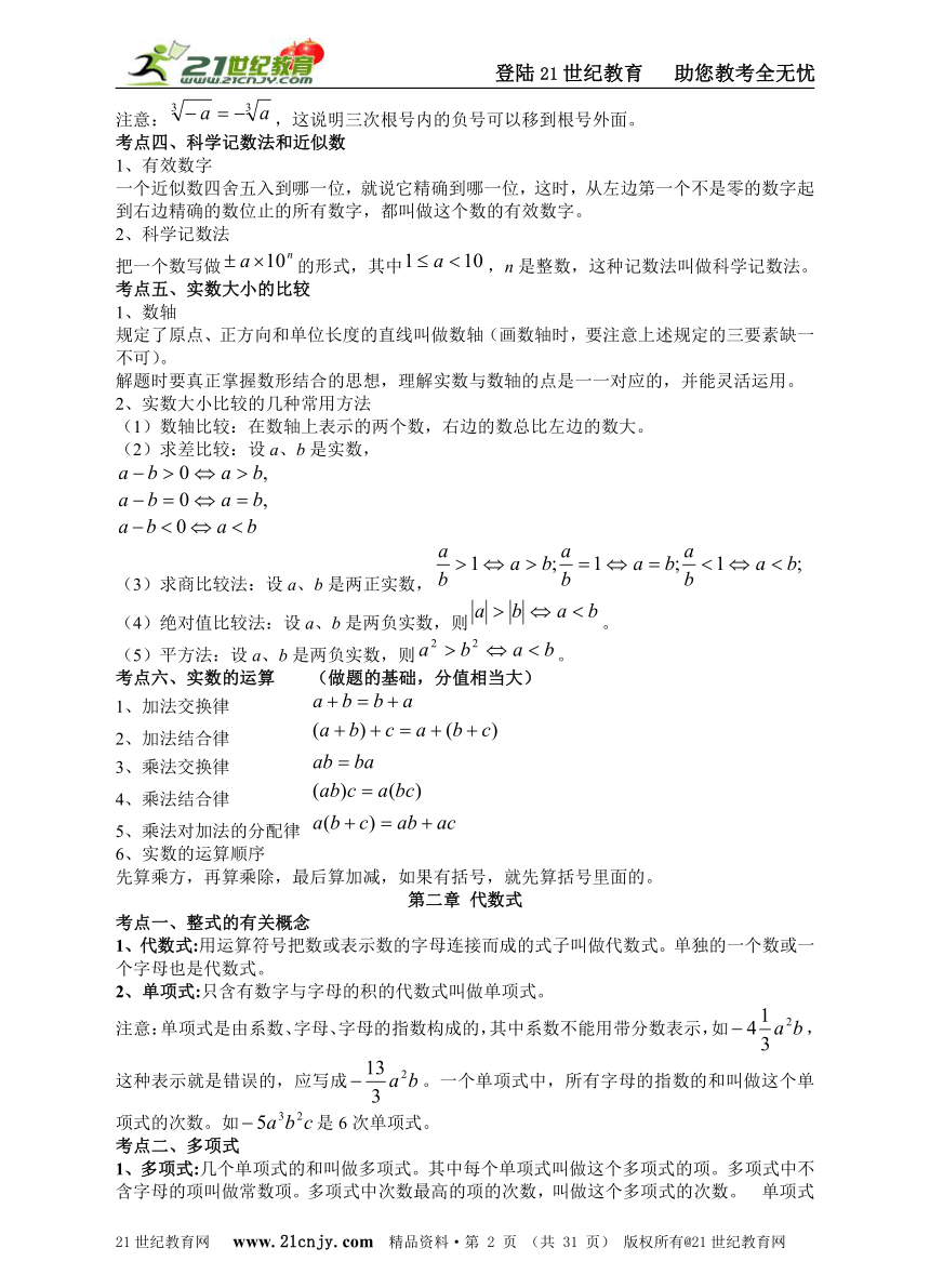 2015年中考数学公式大全