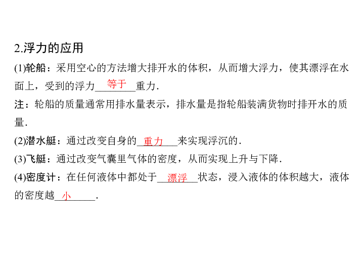 贵州2019年中考物理复习课件：第九章 浮 力(共21张PPT)