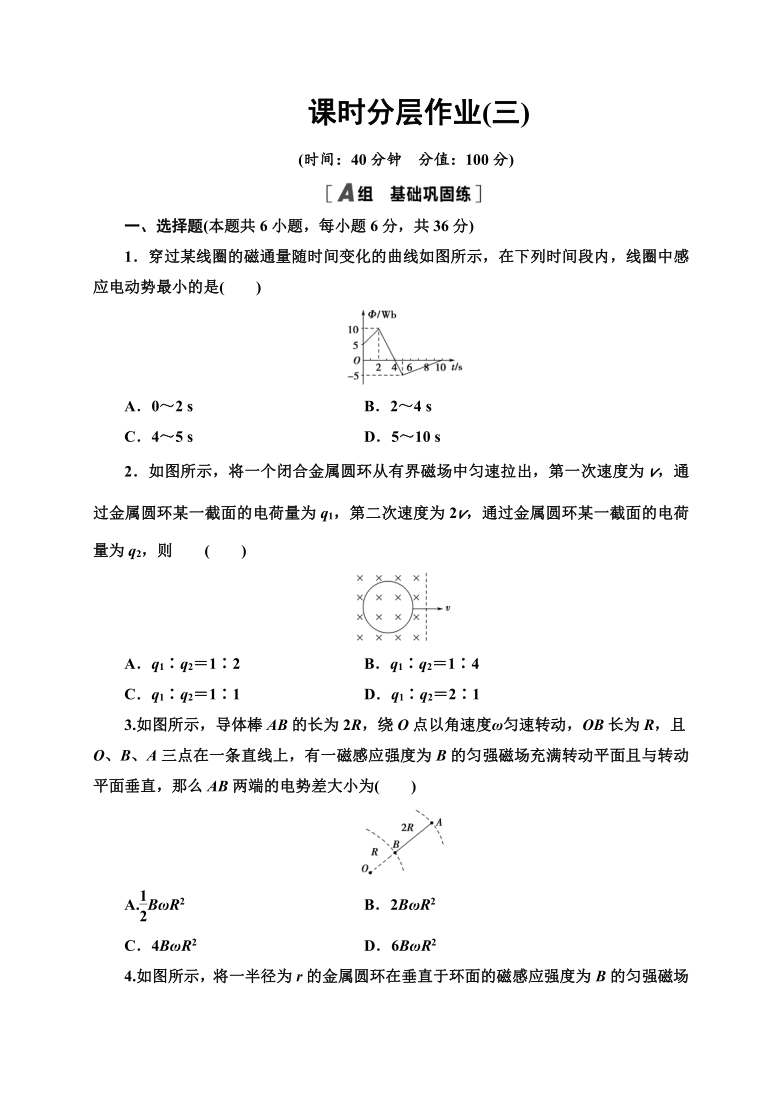 课时分层作业3 法拉第电磁感应定律的应用—2020-2021学年教科版高中物理选修3-2练习（word含答案）