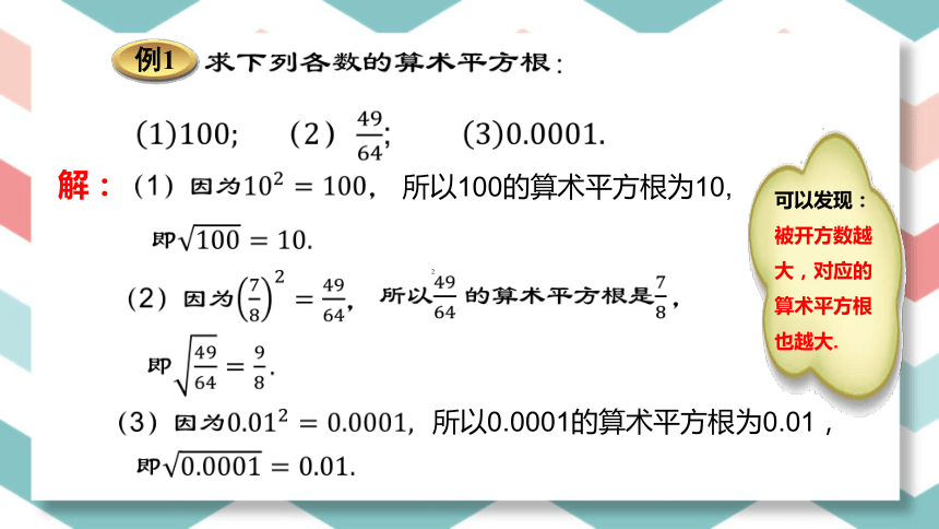 人教版數學七年級下冊61第1課時算術平方根課件共20張ppt