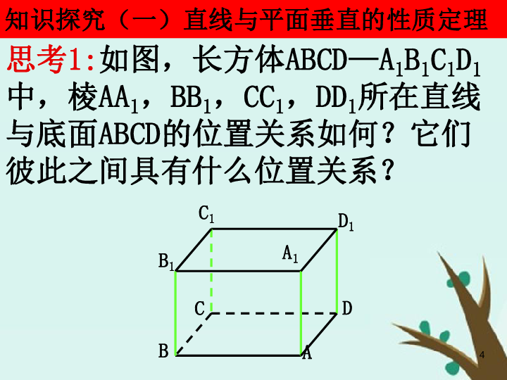 2018年高中数学北师大版必修2课件：第一章立体几何初步1-6-2垂直关系的性质课件（14张）