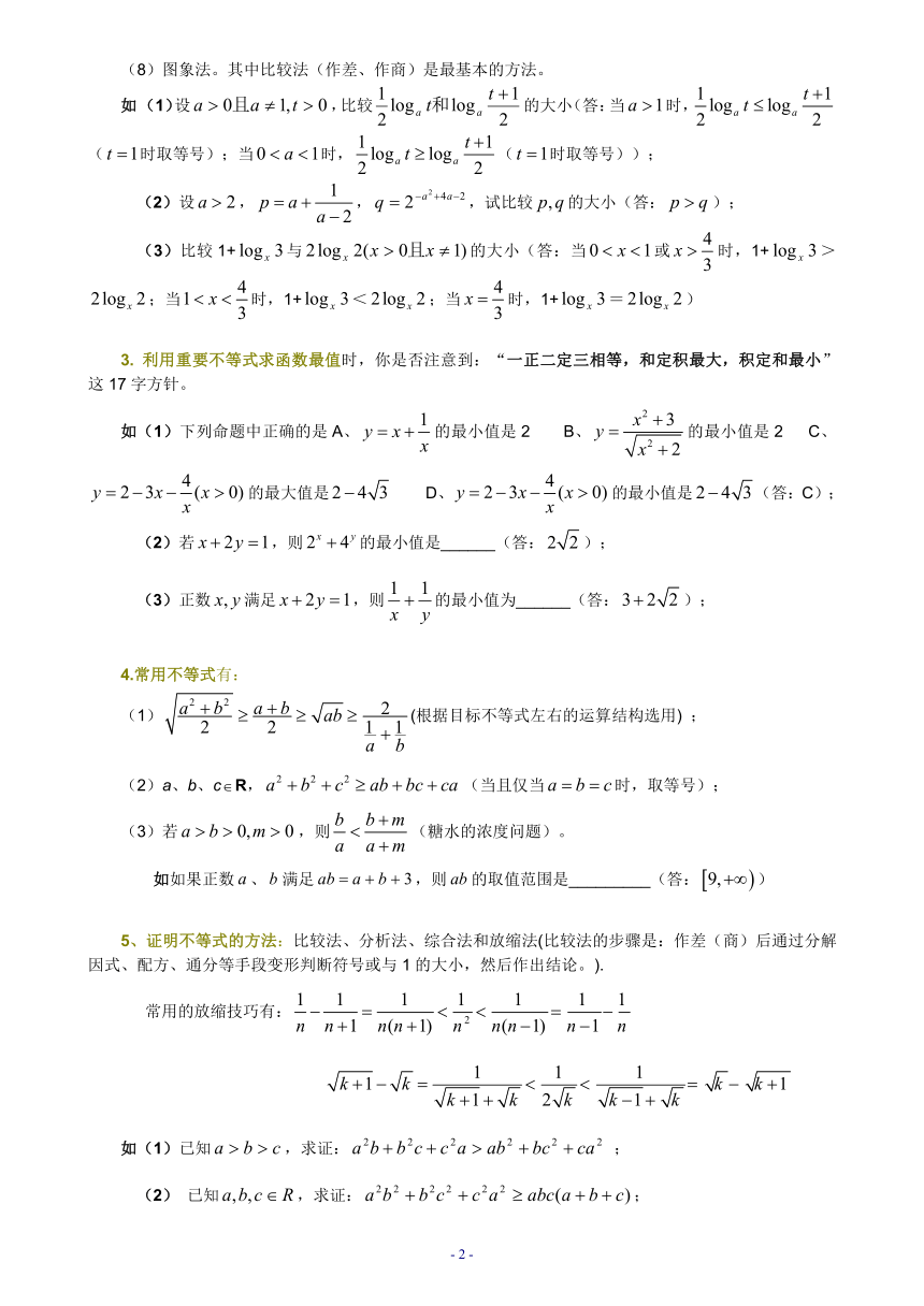 高考数学概念方法题型易误点技巧总结（06）—不等式