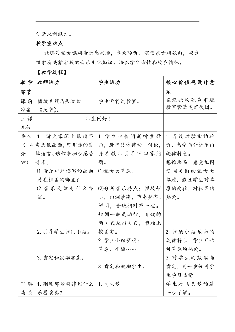 苏少版八年级音乐上册（简谱）第2单元《嘎达梅林》教学设计